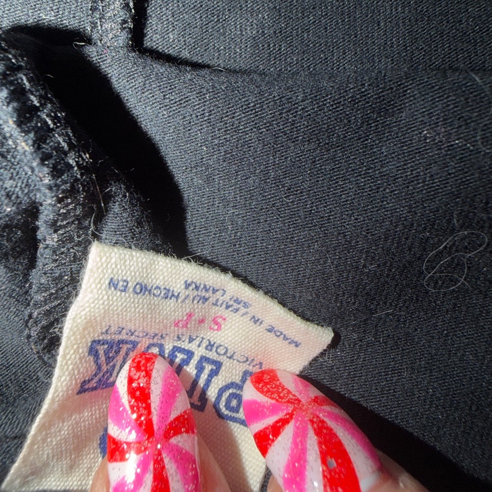 PINK Victoria's Secret Black and Silver Kids Leggings - Picture 3 of 5